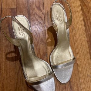 JCrew gold kitten heels